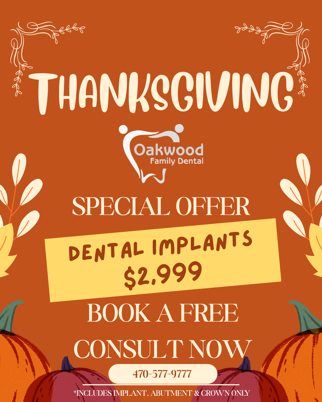 dental Thanks giving Special Offer